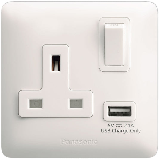 1G DP Switched Bs type Flat pin Socket 13A with USB Charger - Ecolux - Sockets