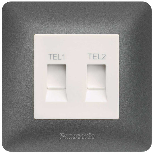 2G Telephone Socket Outlet RJ 11/12 - Ecolux - Tel Socket