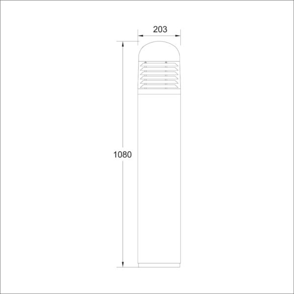 Garden bollard Light-1089C Dimensions