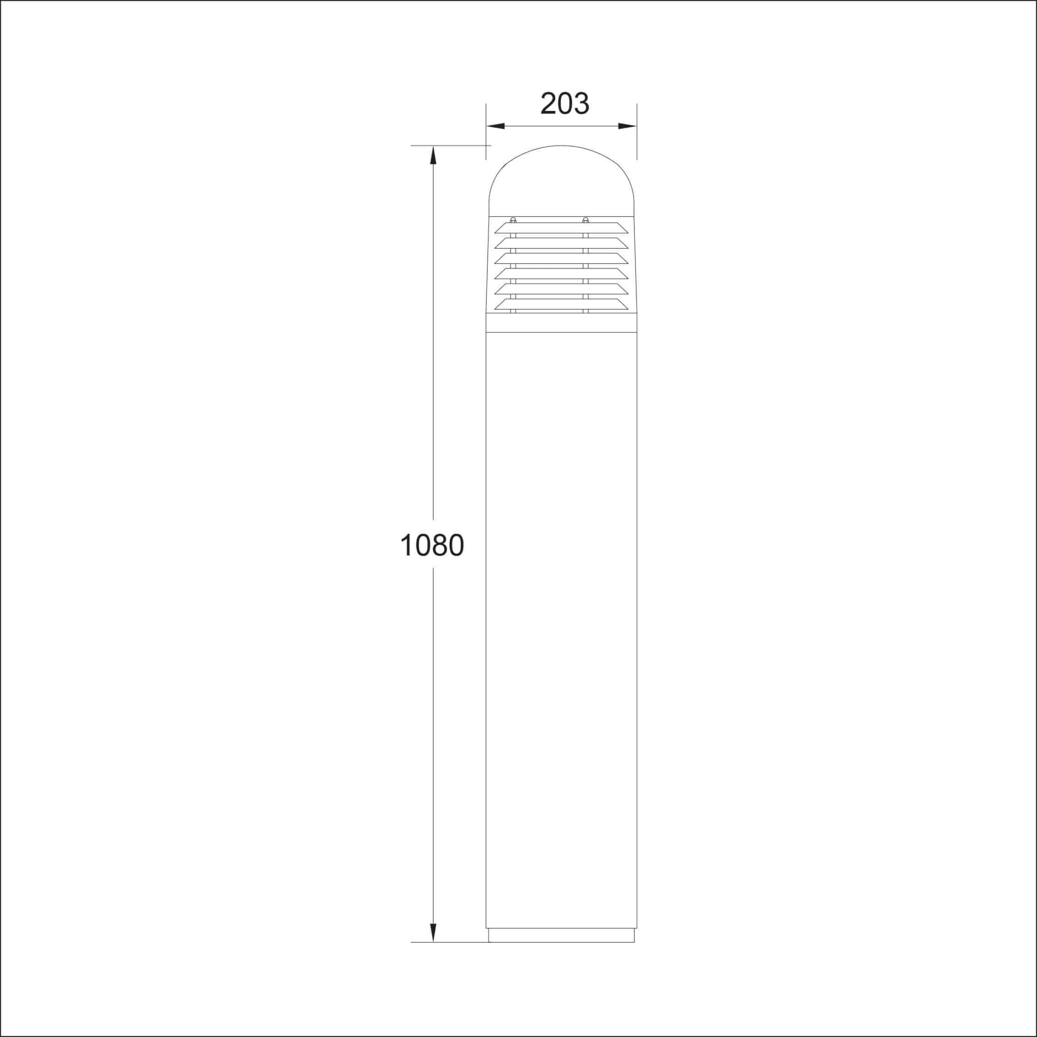 Garden bollard Light-1089C Dimensions