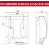 IP55 Weatherproof Cover 3x3 with Lock System Dimensions