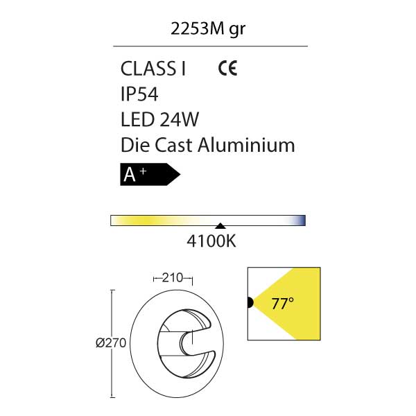 Spril Outdoor Wall-Top Light-2253M