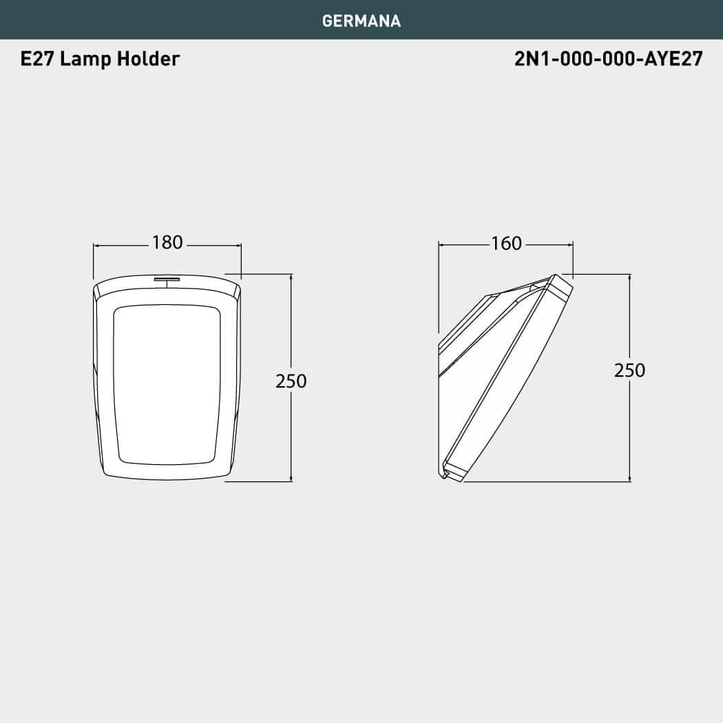 Germana Range Flood Light Dimensions