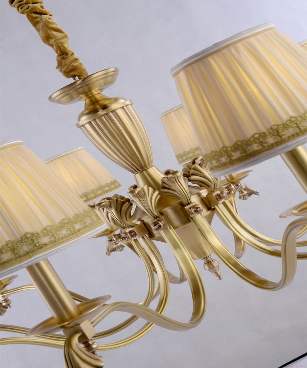 Traditional Vintage Lampshade Chandelier-3940 Close view