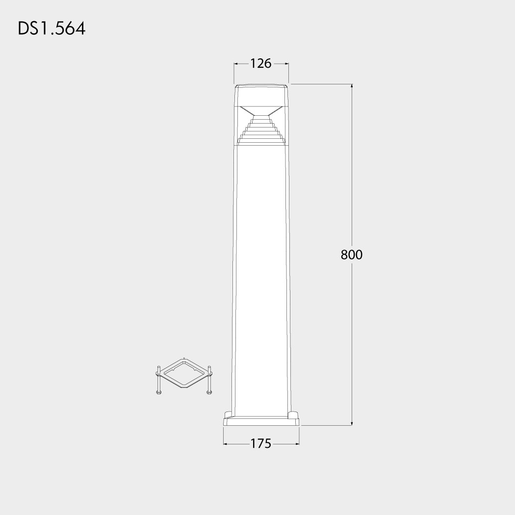 Ester 800 Modern Bollard Dimensions