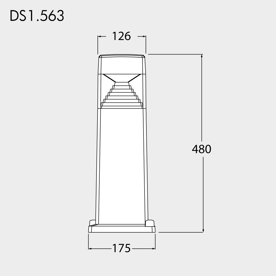 Fumagalli Ester 480 Modern Bollard for outdoor and gardens Dimensions