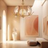 Modern Sea Shell Shaped Glass Chandelier-6011-1 in Sitting Area