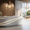 Modern Sea Shell Shaped Glass Chandelier-6011 in Bathroom