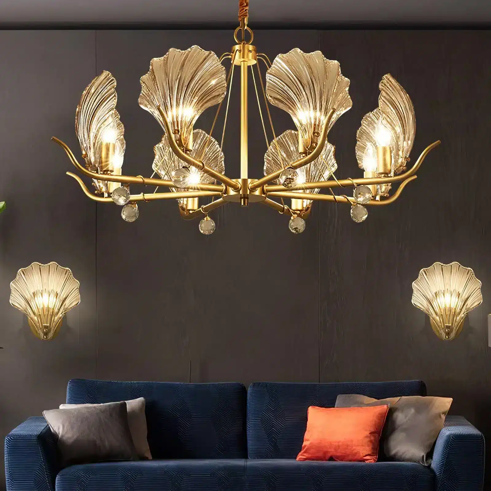 Modern Sea Shell Shaped Glass Chandelier-6011