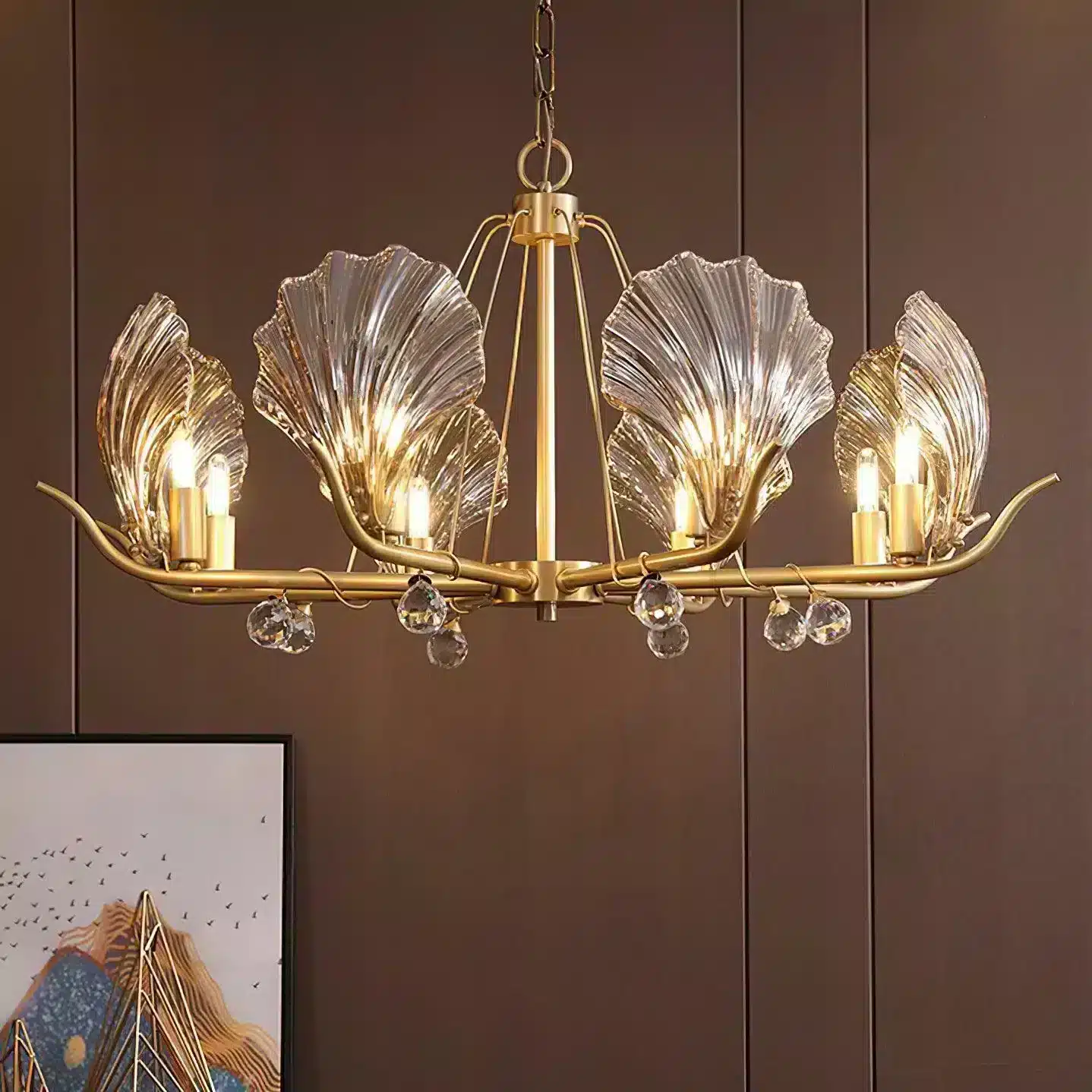 Modern Creative Sea Shell Shaped Glass Chandelier