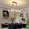 Modern Luxury Water_Pattern Glass Chandelier in Lounge Area In Dining Area