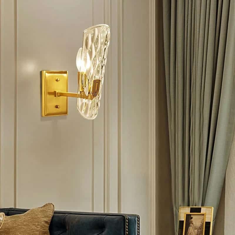 Modern Luxury Single Water Pattern Glass Wall Lamp