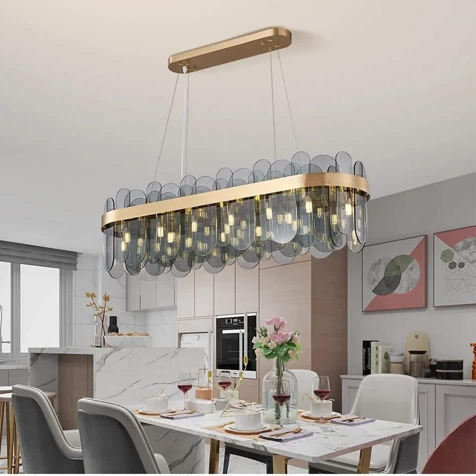 Smoke_Grey Glass Oval_Chandelier-6060_8C