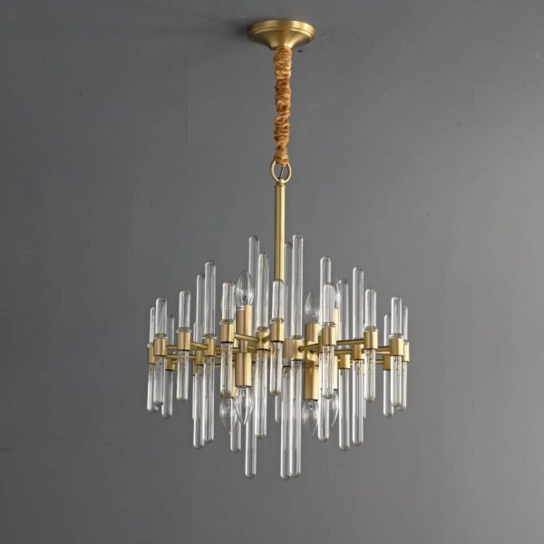 Modern Luxury Crystal Glass Rod Chandeliers-6307-6 Hanging with ceiling