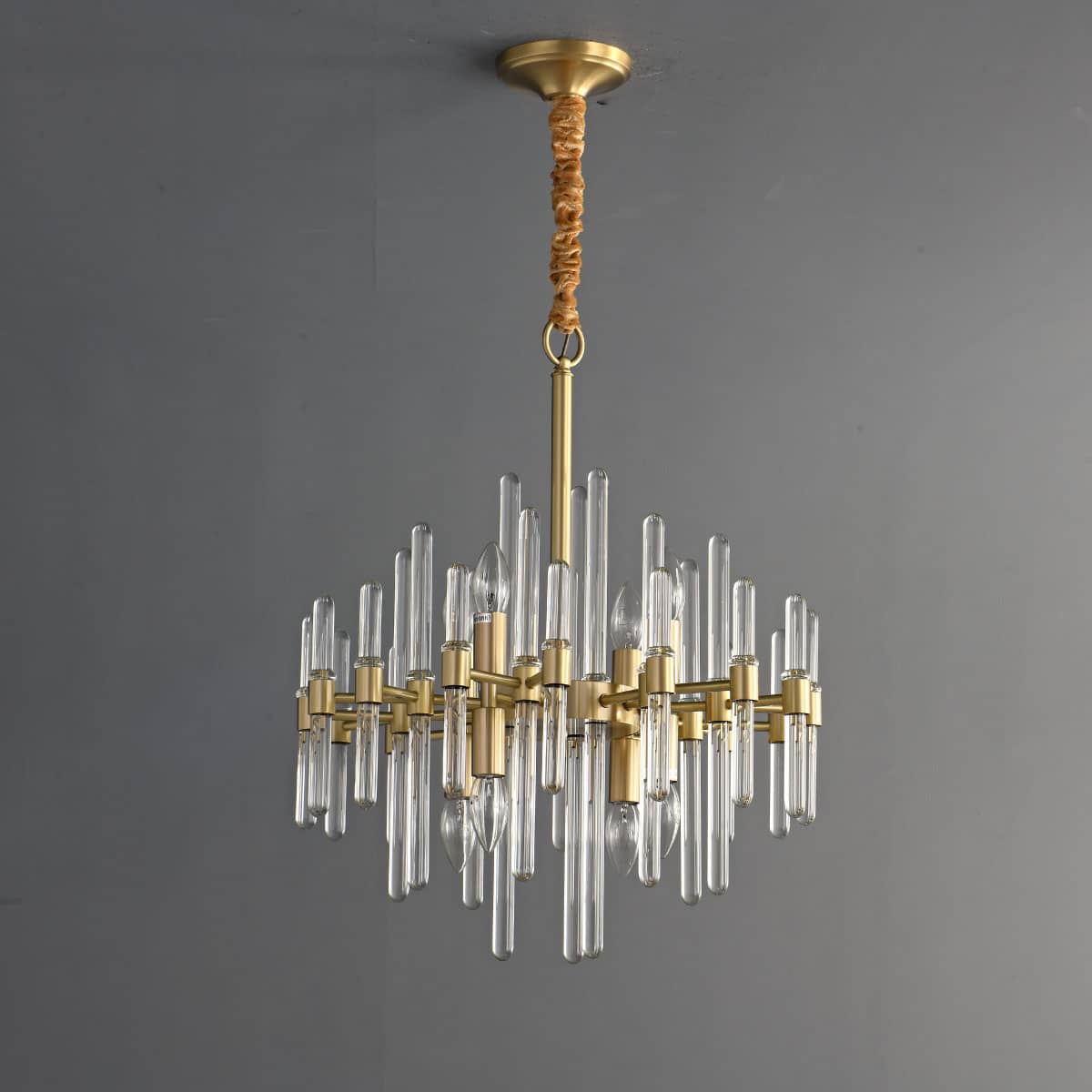 Modern Luxury Crystal Glass Rod Chandeliers-6307-6 Hanging with ceiling