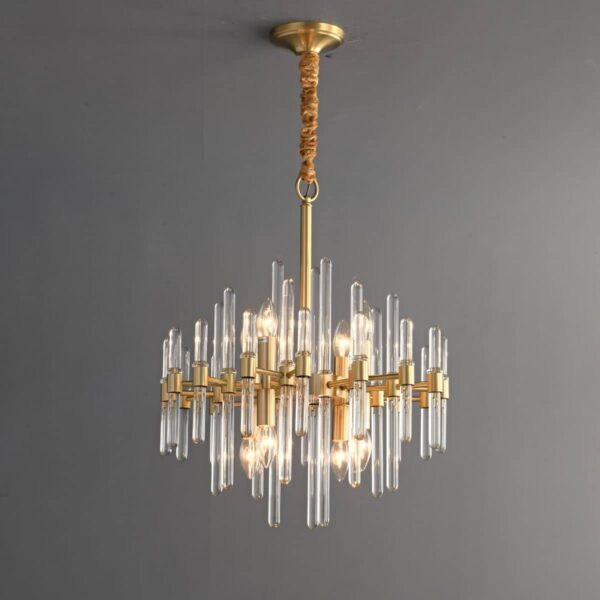 Modern Luxury Crystal Glass Rod Chandeliers-6307-5 Hanging down