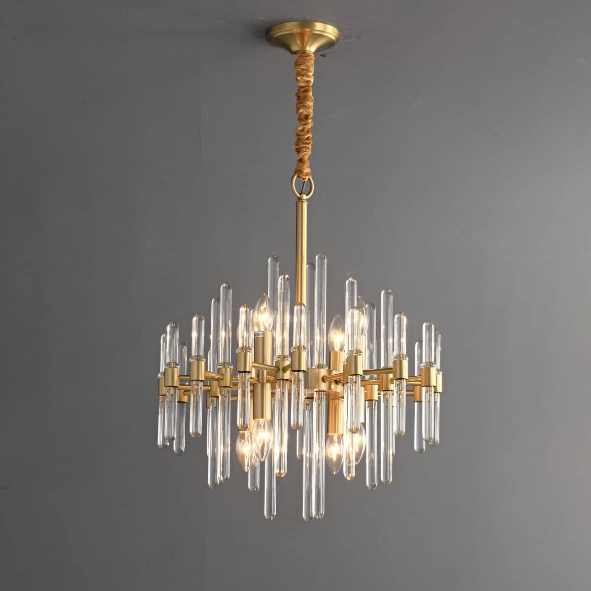 Modern Luxury Crystal Glass Rod Chandeliers-6307-5 Hanging down