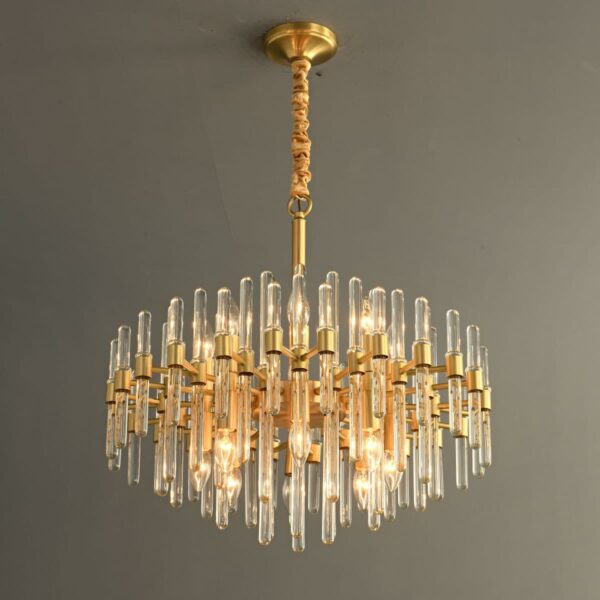 Modern Luxury Crystal Glass Rod Chandeliers-6307-6 Hanging down