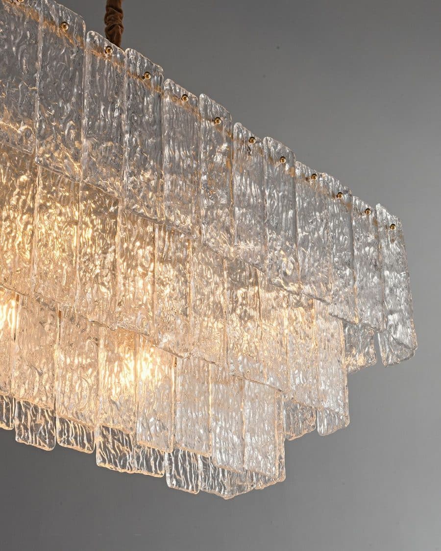 6315-12c-1-2 Modern Glass Chandelier Close View