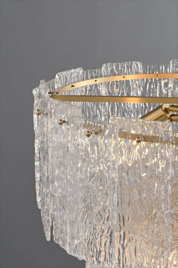 6315-6d Modern Rounded Glass Chandelier Close up
