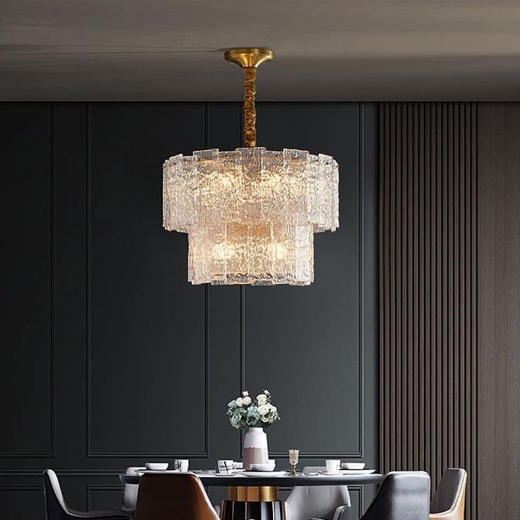 6315-6d Modern Rounded Glass Chandelier
