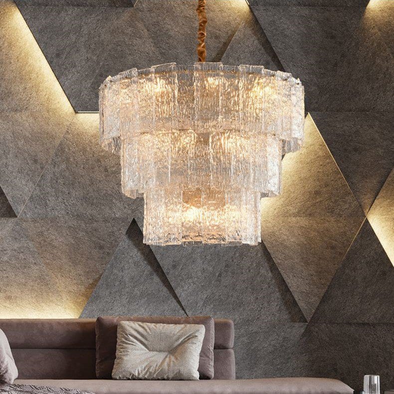 Modern ICE-CUBE-Pattern Glass Chandelier-6315