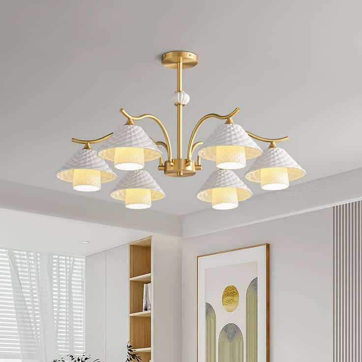 Modern Ceramic Shade Chandelier