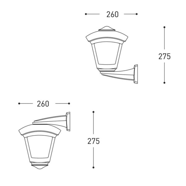 Roby Outdoor Wall Light Dimensions