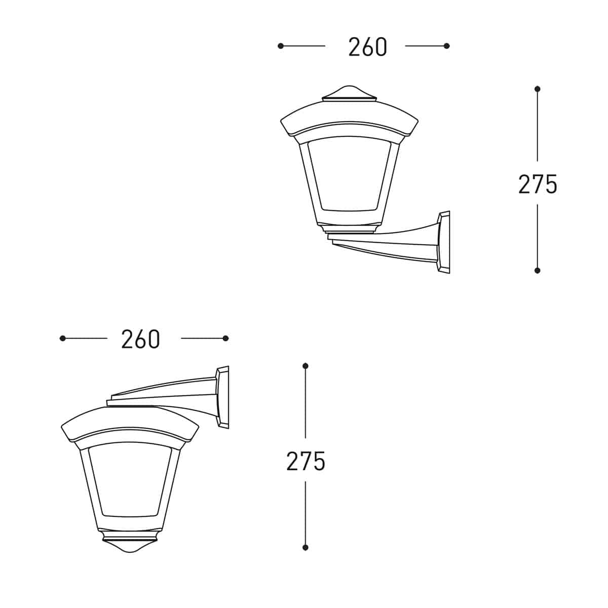 Roby Outdoor Wall Light Dimensions