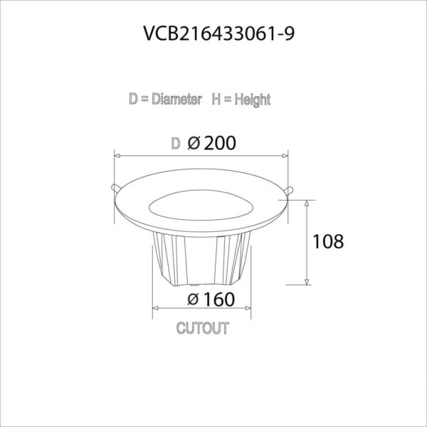 VCB216433061-9-SIZES Dimensions