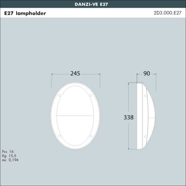 Danzi_VE Oval Bulkhead Lamp Dimensions