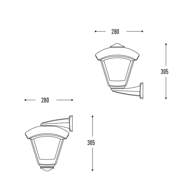 Nardo-Dario Wall Light Dimensions