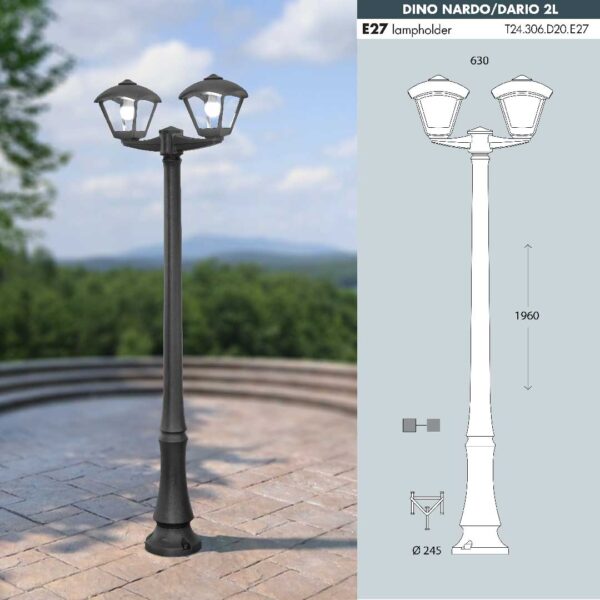 Fumagalli outdoor Emilio Dario 2L Post Light
