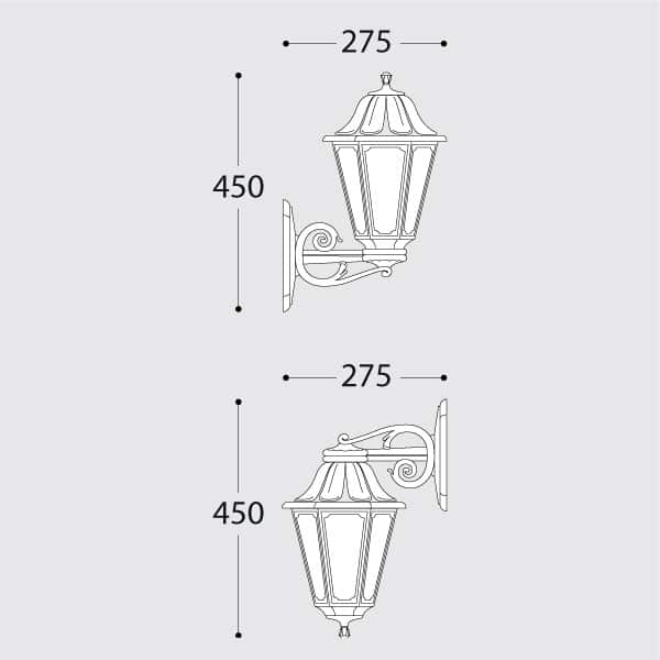 Anna Hexagonal Wall Lantern drawing