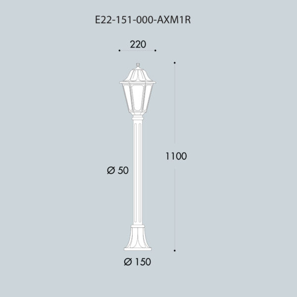 Anna Classical Bollard Light DImensions