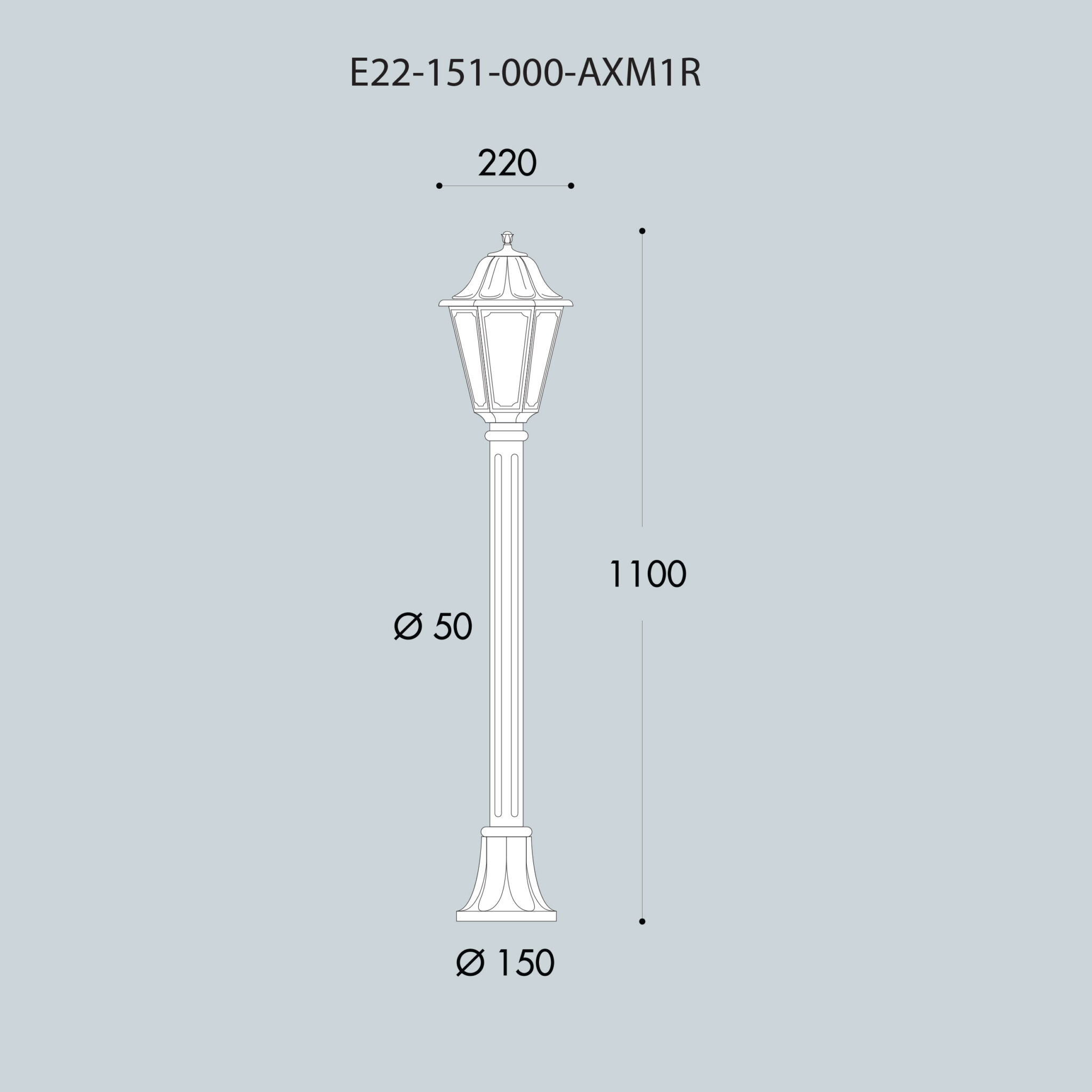 Anna Classical Bollard Light DImensions