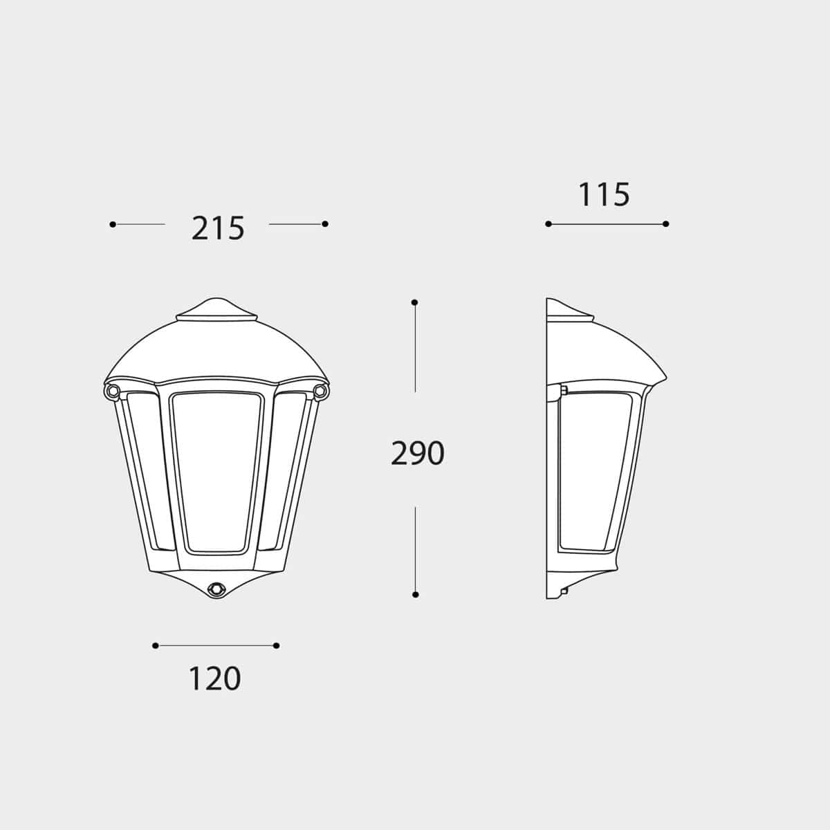 Fabio Half Wall Light Dimensions