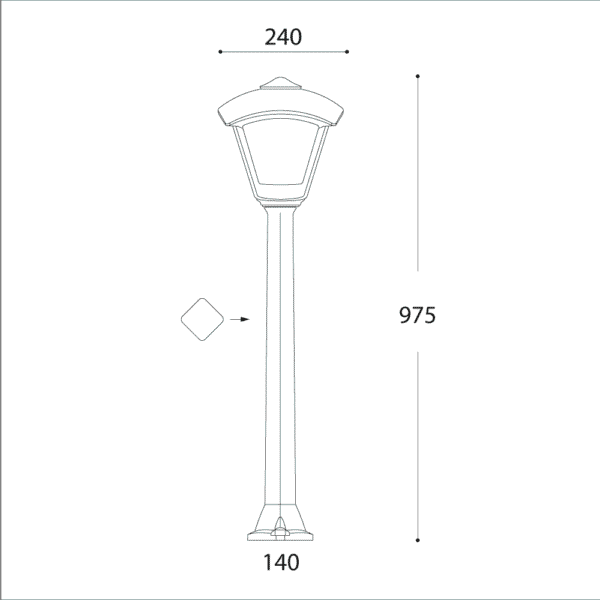 Giaffa Dario Bollard Light Dimensions