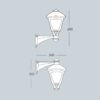 MIDIPILAR SERGIO Outdoor Wall Light Dimensions