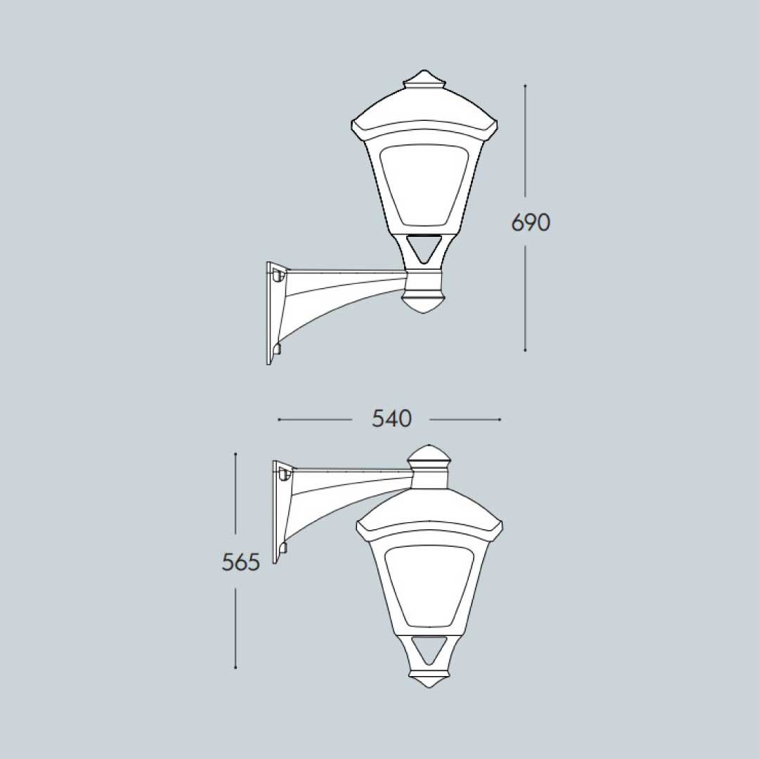 MIDIPILAR SERGIO Outdoor Wall Light Dimensions