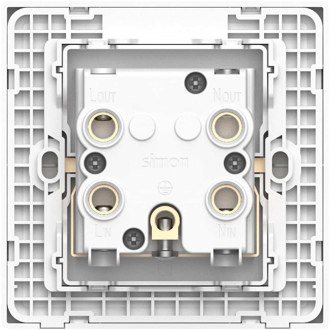 45A Double Pole Switch with LED M3-White