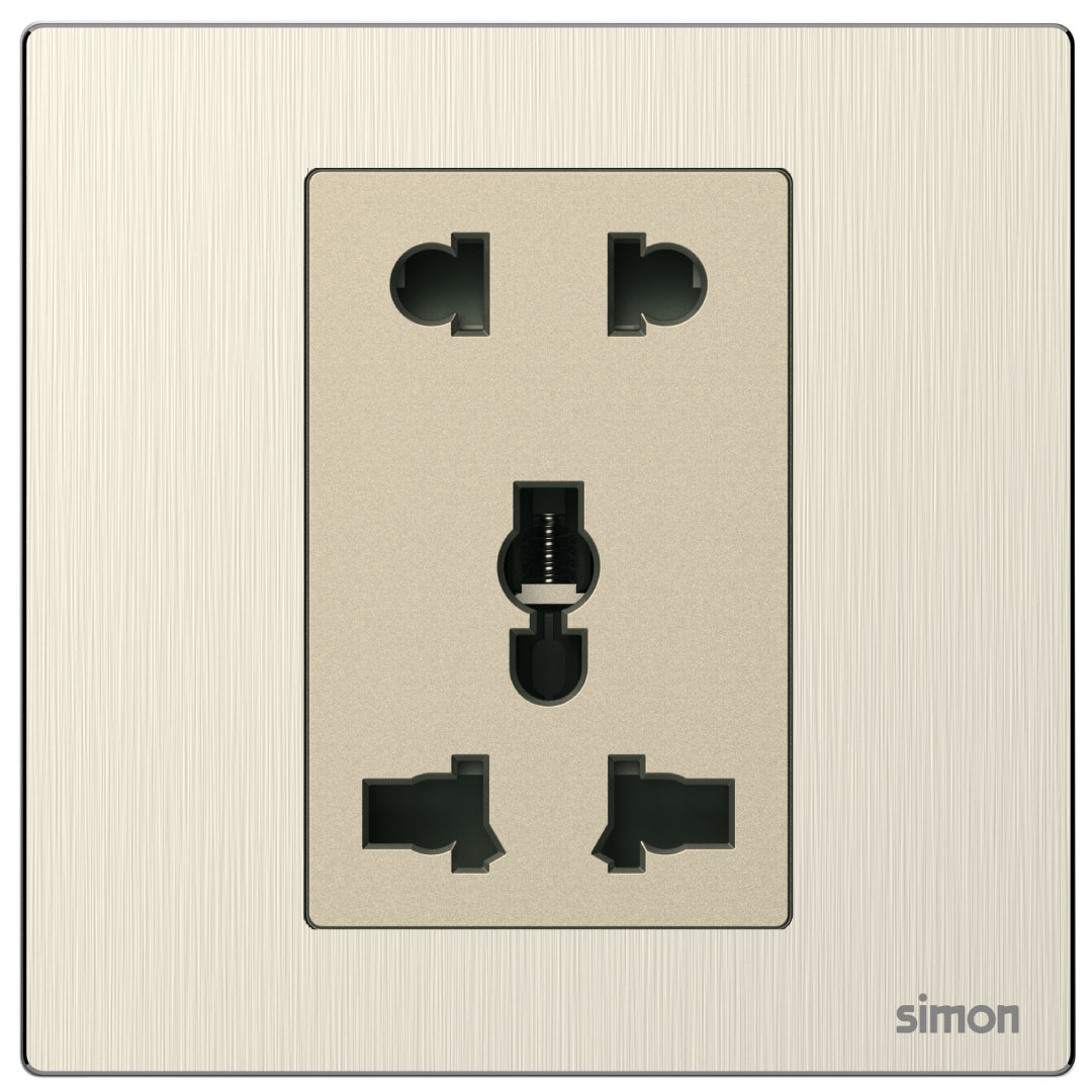 2Pin Univerl & Multi Standard Socket without Switch M7 Metal