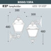 Bisso Cefa Wall Lantern sizes
