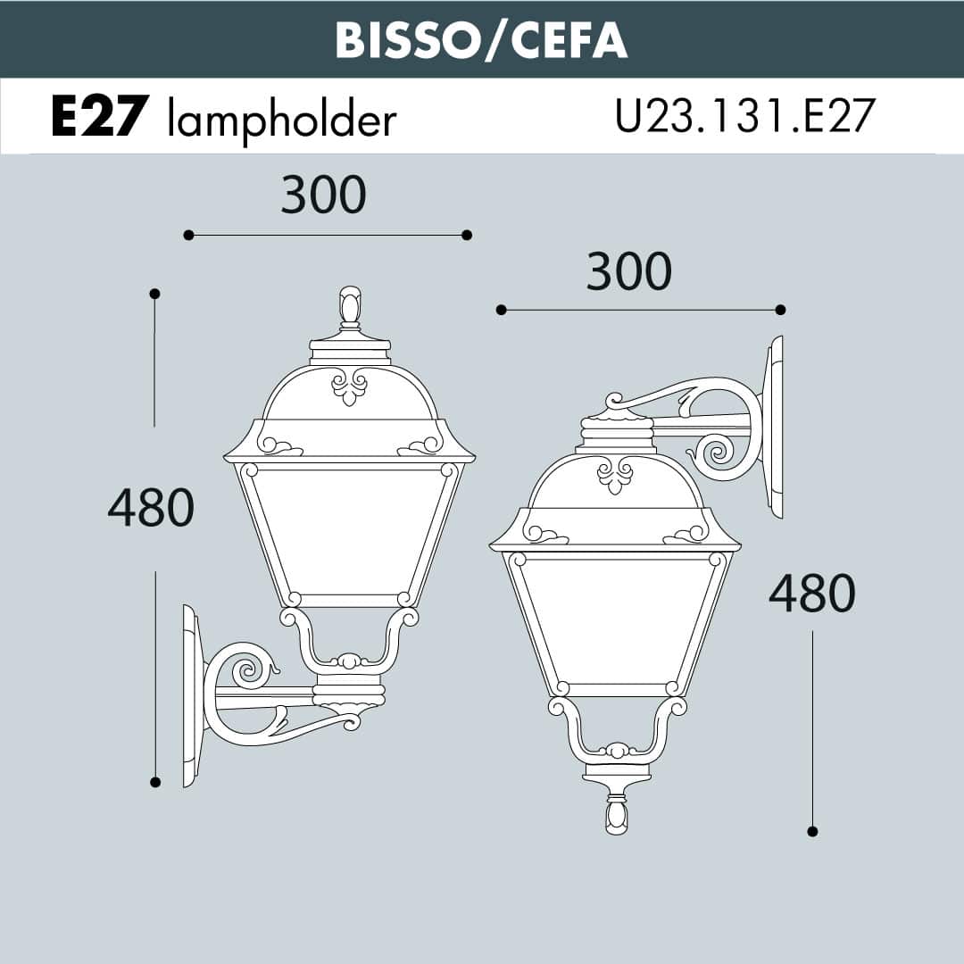 Bisso Cefa Wall Lantern sizes