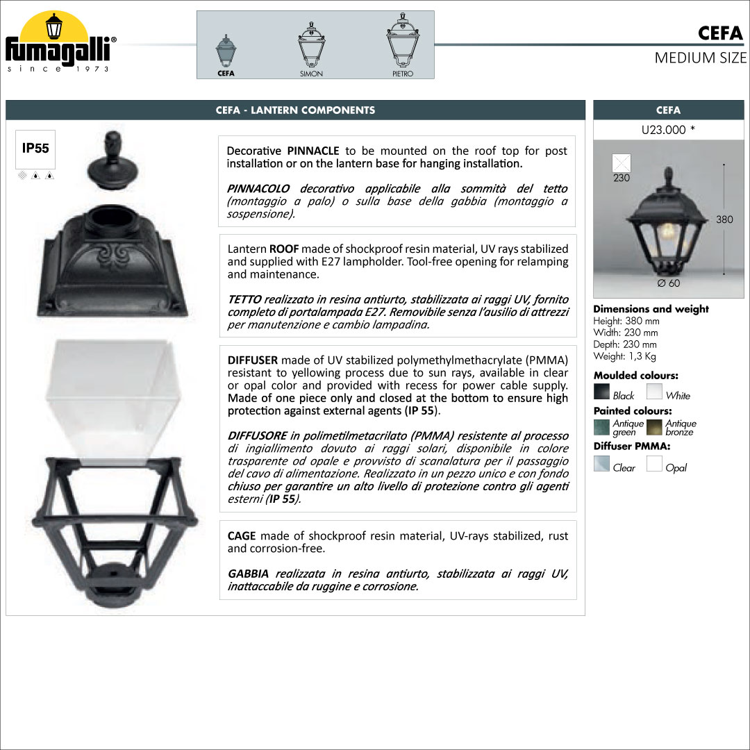 Cefa Standing Lantern Materials