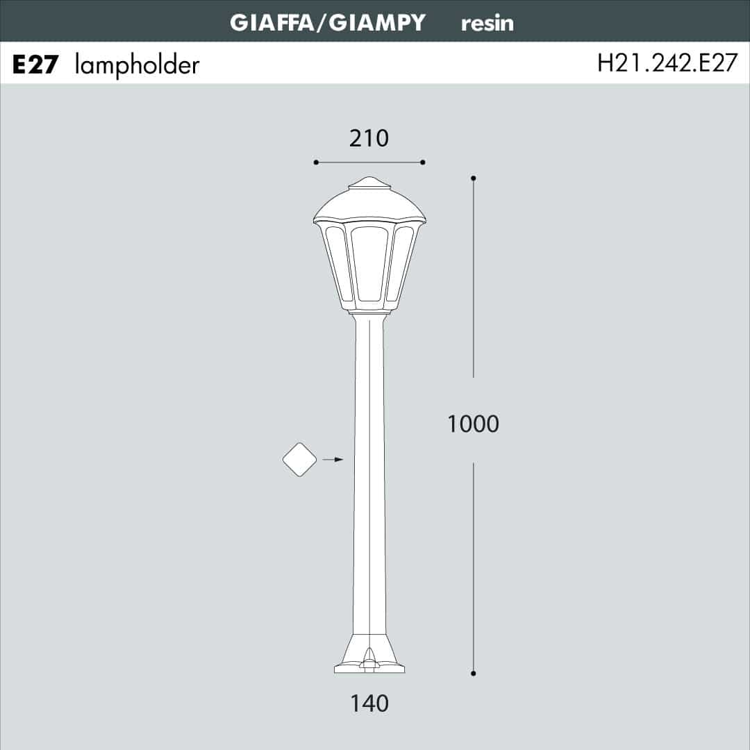 GIAFFA-GIAMPY Bollard Light Sizes