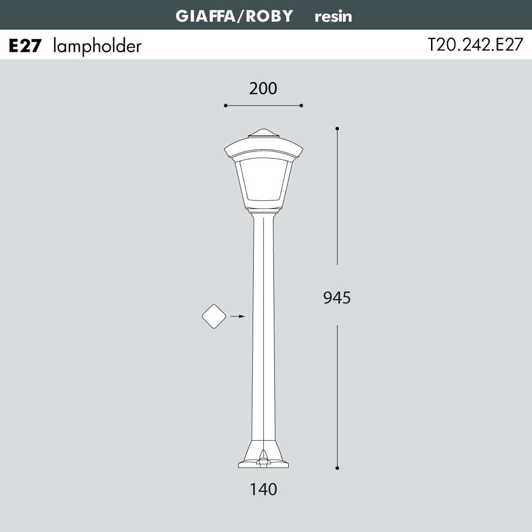 GIAFFA-ROBY Bollard Light Sizes
