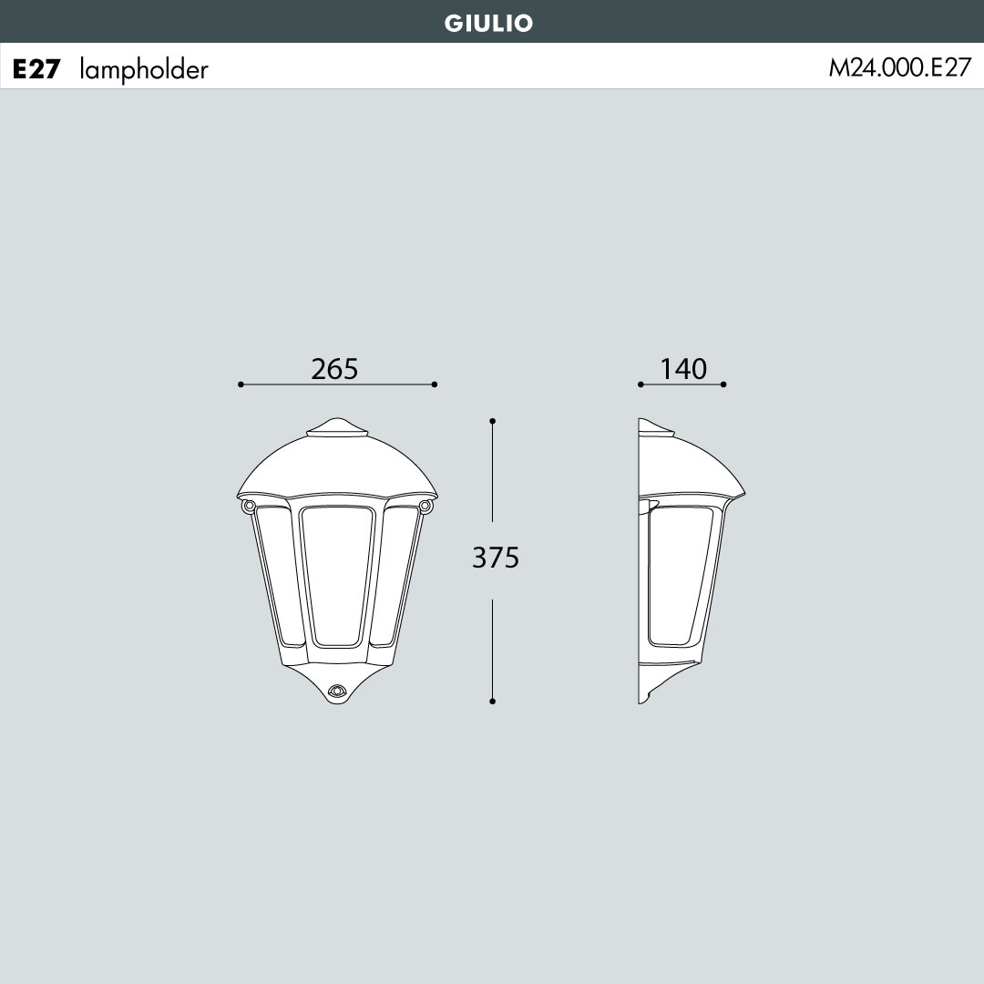 GIULIO Half Wall Light Sizes