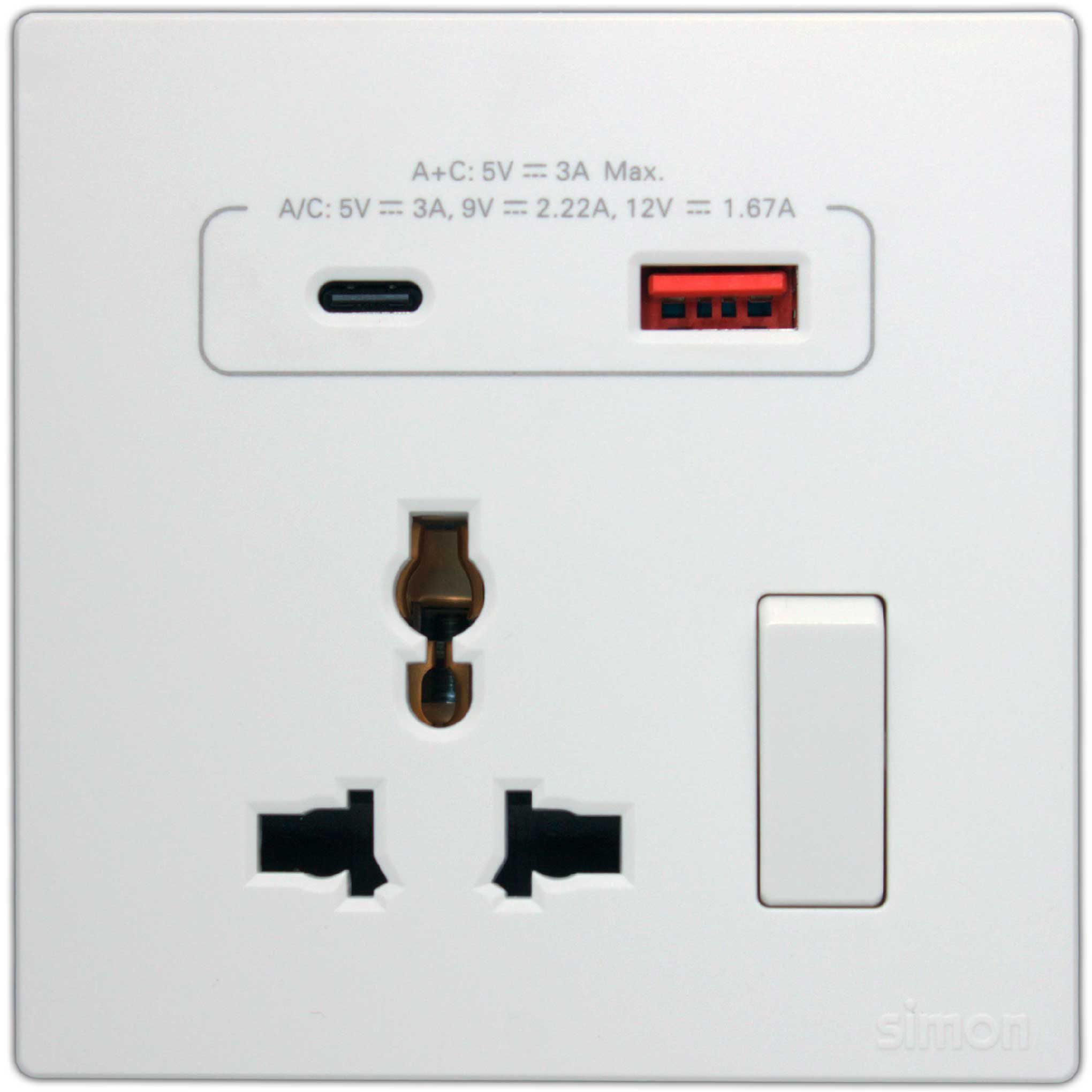 Simon Multi Socket with USB A & C